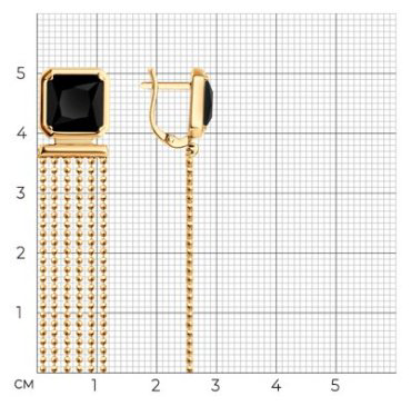 Серьги Diamant 93-321-02122-1 вес 6.17 г серебро, оникс купить,83106