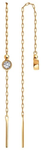 Серьги-цепочки SOKOLOV 029594 вес 1.16 г золото, фианит купить,92767