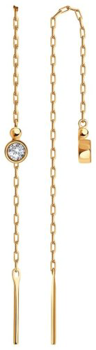 Серьги-цепочки SOKOLOV 029594 вес 1.16 г золото, фианит купить,92767