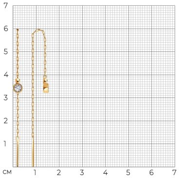 Серьги-цепочки SOKOLOV 029594 вес 1.16 г золото, фианит купить,92767