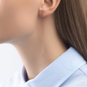 Серьги-цепочки SOKOLOV 029594 вес 1.16 г золото, фианит купить,92767