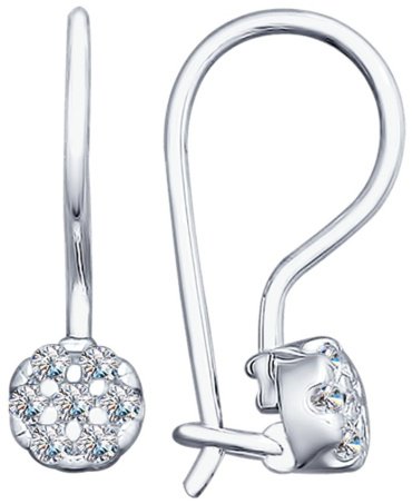Серьги SOKOLOV 94021307 вес 0.9 г серебро, фианит купить,8123