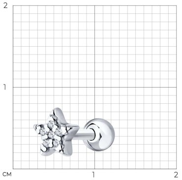 Серьги SOKOLOV 94170259 вес 0.67 г серебро, фианит купить,6184