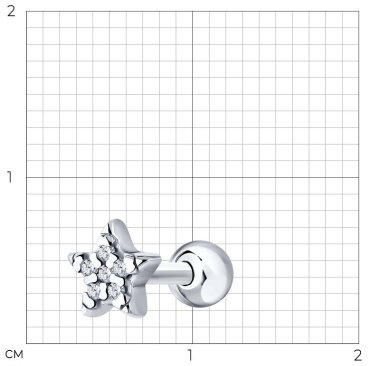 Серьги SOKOLOV 94170259 вес 0.67 г серебро, фианит купить,6184