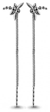 Серьги AQUAMARINE 33143.5 вес 1.5 г серебро, без вставок купить,11774