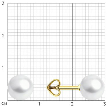 Пусеты Diamant 53-322-01853-2 вес 1.83 золото, жемчуг купить,107301