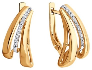Серьги Diamant 93-220-01745-1 вес 3.48 г серебро, бриллиант купить,58575