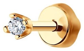 Моносерьга SOKOLOV 93170010 вес 0.4 г серебро, фианит купить,5483