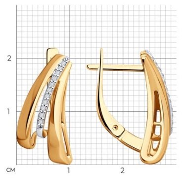 Серьги Diamant 93-220-01745-1 вес 3.48 г серебро, бриллиант купить,58575