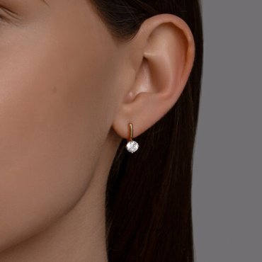 Серьги Diamant 51-120-02784-1_s вес 1.61 г золото, фианит купить,140399