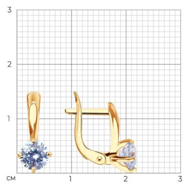 Серьги Diamant 51-120-02784-1_s вес 1.61 г золото, фианит купить,140399