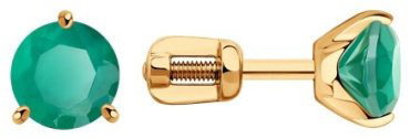 Серьги Diamant 51-322-01699-5 вес 1.41 г золото, агат купить,115683