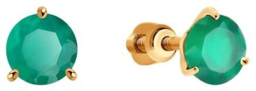 Серьги Diamant 51-322-01699-5 вес 1.41 г золото, агат купить,115683