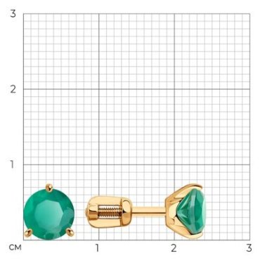 Серьги Diamant 51-322-01699-5 вес 1.41 г золото, агат купить,115683