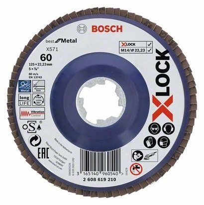 Bosch лепестковый диск 2608619210 125x22.23 мм 1 шт
