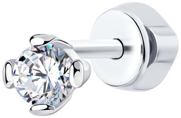 Моносерьга SOKOLOV 94170001 вес 0.61 г серебро, фианит купить,5483