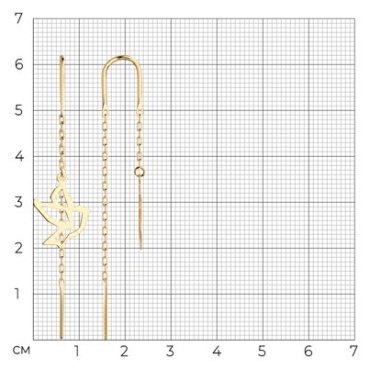 Серьги Diamant 51-123-01887-1 вес 1.34 г золото, без вставок