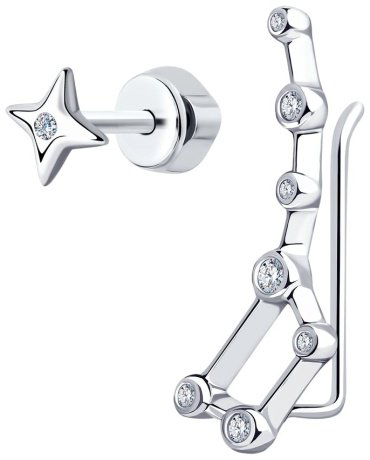 Серьги SOKOLOV 94023791 вес 1.3 г серебро, фианит купить,NaN