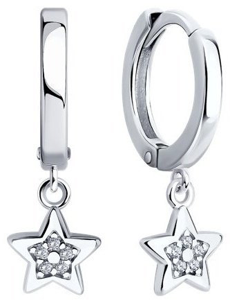 Серьги Diamant 94-121-02631-1 вес 2.26 г серебро, фианит купить,16416