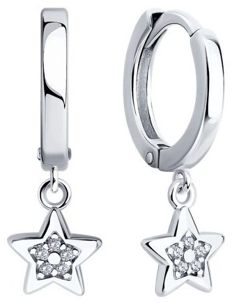 Серьги Diamant 94-121-02631-1 вес 2.26 г серебро, фианит купить,16416