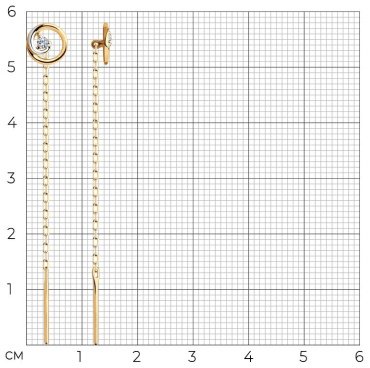 Серьги-цепочки Diamant 51-123-00731-1 вес 0.94 золото, фианит купить,NaN