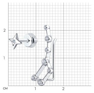 Серьги SOKOLOV 94023791 вес 1.3 г серебро, фианит купить,NaN