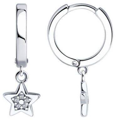 Серьги Diamant 94-121-02631-1 вес 2.25 г серебро, фианит купить,14181