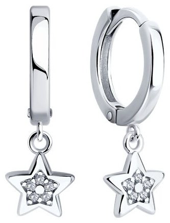 Серьги Diamant 94-121-02631-1 вес 2.25 г серебро, фианит купить,14181