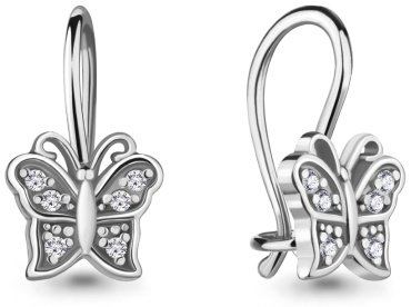 Серьги AQUAMARINE 45046А вес 1.1 г серебро, фианит купить,5996