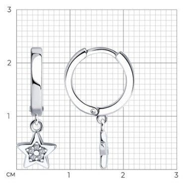 Серьги Diamant 94-121-02631-1 вес 2.25 г серебро, фианит купить,14181