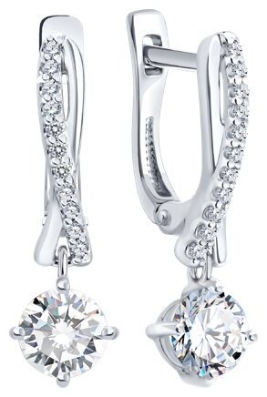 Серьги Diamant 94-121-00043-1 вес 2.22 г серебро, фианит купить,13719
