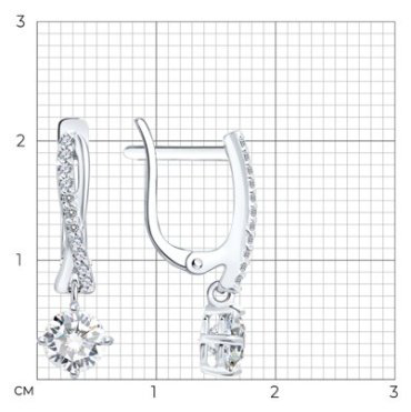 Серьги Diamant 94-121-00043-1 вес 2.22 г серебро, фианит купить,13719