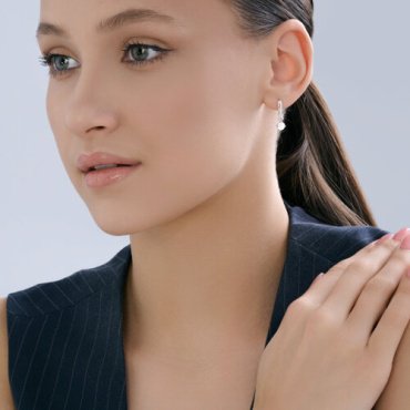 Серьги Diamant 94-121-00043-1 вес 2.22 г серебро, фианит купить,13719