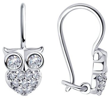 Серьги Diamant 94-120-01030-1 вес 1.54 г серебро, фианит купить,10000