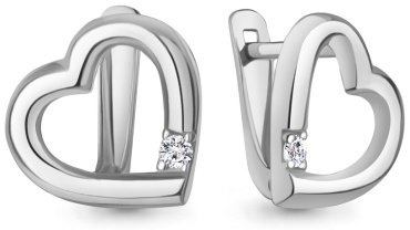 Серьги AQUAMARINE 400679А.5 вес 1.82 г серебро, фианит купить,24624