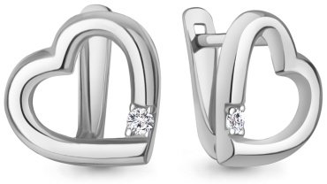 Серьги AQUAMARINE 400679А.5 вес 1.82 г серебро, фианит купить,24624