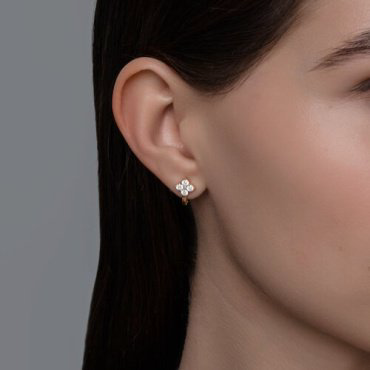Серьги Diamant 51-120-02763-1_d вес 1.82 г золото, фианит купить,157399