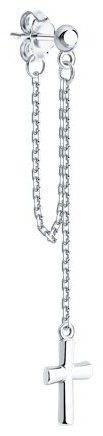 Моносерьга SOKOLOV 94170301 вес 1.24 г серебро, без вставок купить,9234