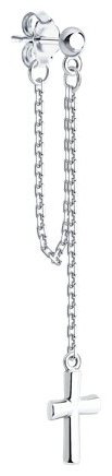 Моносерьга SOKOLOV 94170301 вес 1.24 г серебро, без вставок купить,9234