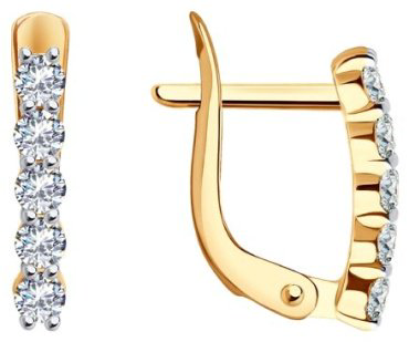 Серьги Diamant 51-120-02283-1 вес 1.3 г золото, фианит купить,115861