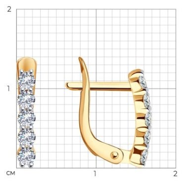 Серьги Diamant 51-120-02283-1 вес 1.3 г золото, фианит купить,115861