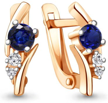 Серьги AQUAMARINE 49415АБ вес 1.78 г серебро, фианит купить,9990