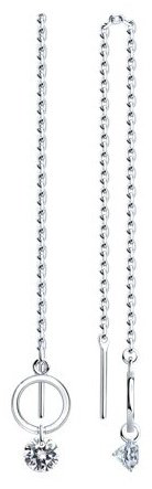 Серьги SOKOLOV 94024383 вес 1.93 г серебро, фианит купить,11998