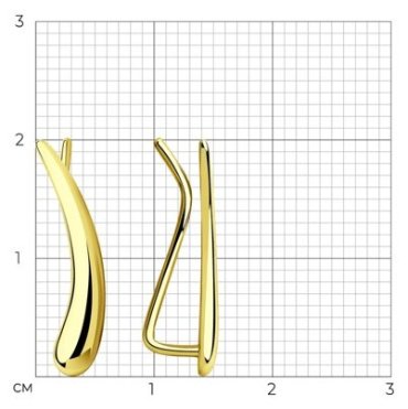 Кафф SOKOLOV 028561-2 вес 1.28 г золото, без вставок купить,125995