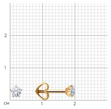 Серьги Diamant 51-122-01365-3_s вес 0.78 г золото, фианит купить,NaN