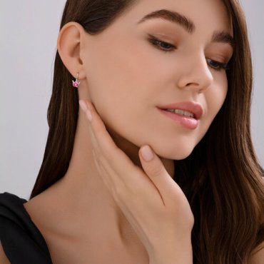 Серьги Diamant 94-120-02219-1_s вес 1.19 г серебро, эмаль купить,9234