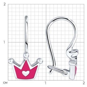 Серьги Diamant 94-120-02219-1_s вес 1.19 г серебро, эмаль купить,9234
