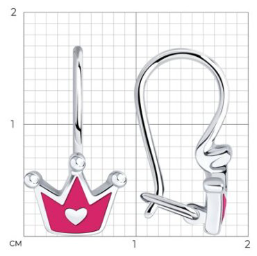 Серьги Diamant 94-120-02219-1_s вес 1.19 г серебро, эмаль купить,9234
