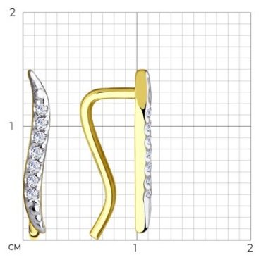 Серьги Diamant 53-120-00814-1 вес 0.8 г золото, фианит купить,88848