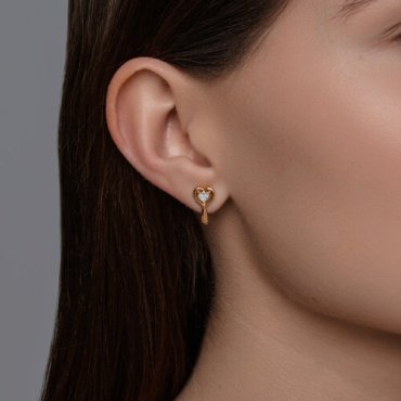 Серьги Diamant 51-120-02773-1_s вес 1.71 г золото, фианит купить,135998